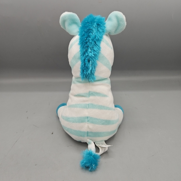 Hallmark Blue Magnetic Kissing Zebra Plush 7" Sewn Eyes Baby Lovey Stuffed - Picture 3 of 10